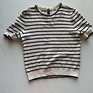 H&M Monochrome Striped Top | XS
